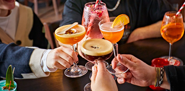 Cocktails in cocktail bar espresso martini