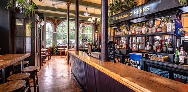 Inside a London pub after refurbishment
