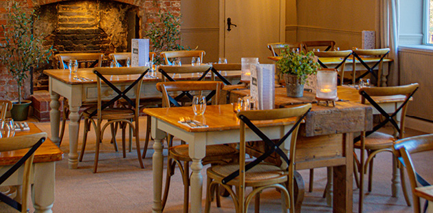 Inside a Leicestershire pub dining room