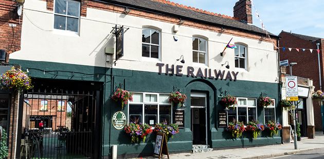 Nottingham pub outside cask beer